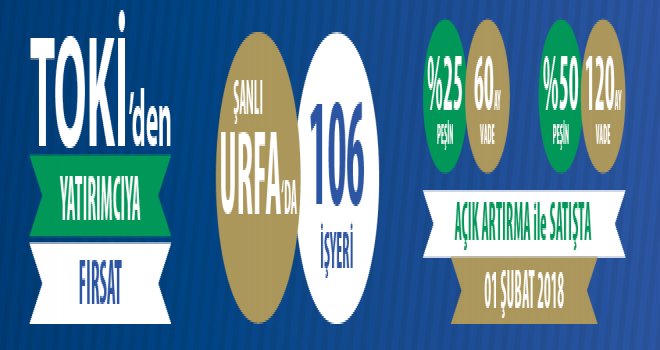 TOKİ Şanlıurfa Maşuk'ta 106 iş yerini satışa sundu